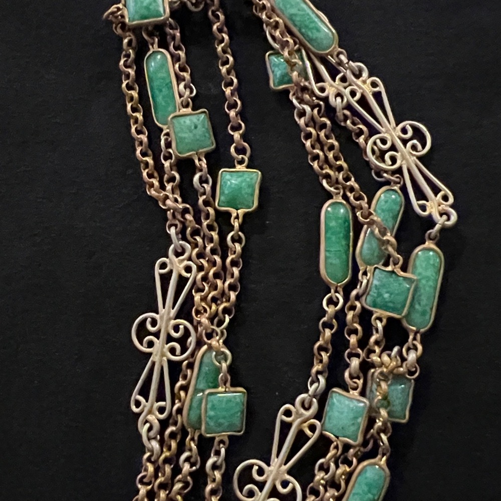 Antique Art Deco Peking glass necklace 24” - Picture 6 of 6